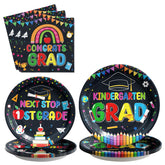 200 Pcs Kindergarten Graduation Party Plates and Napkins - Grencian